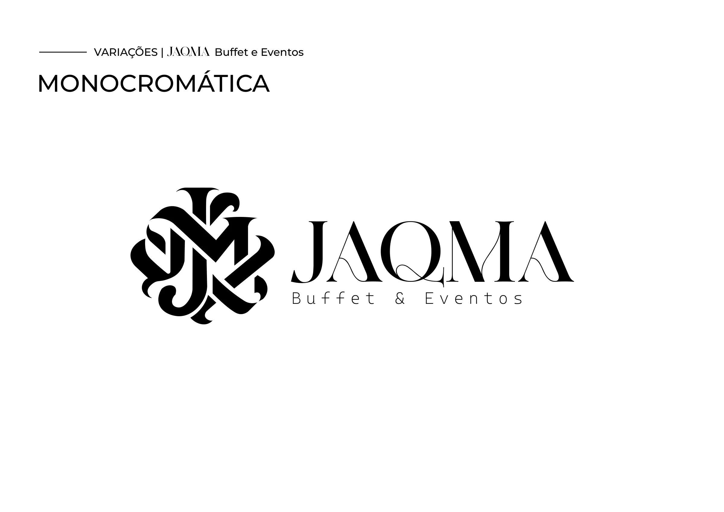 Variação monocromática da marca JAQMA em preto sobre fundo branco.