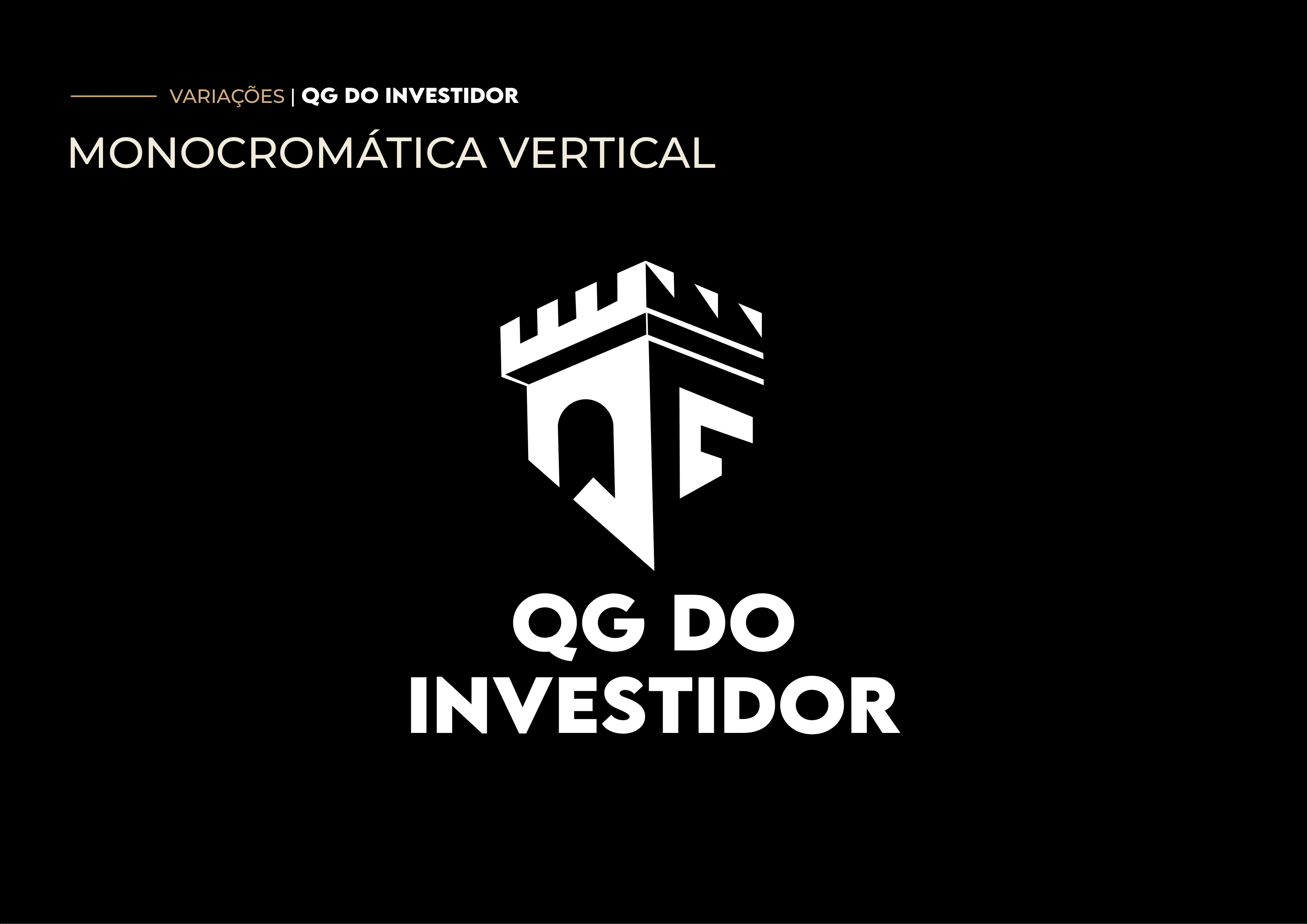 Variação monocromática vertical em positivo sobre fundo escuro