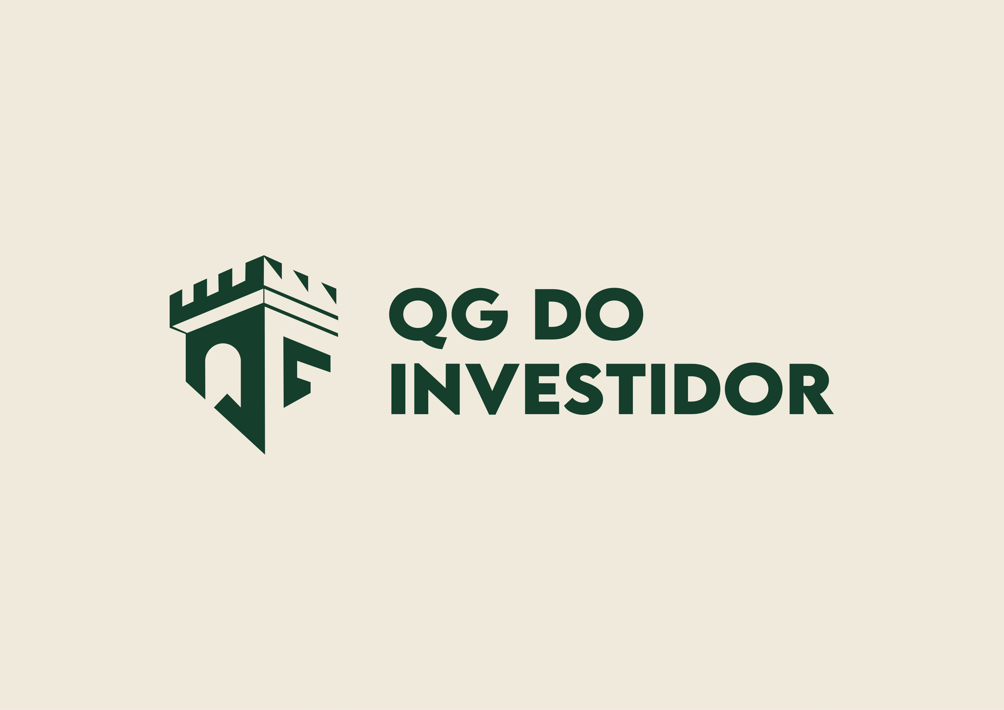 Logomarca em verde escuro floresta sobre branco gelo